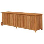 vidaXL Ladă depozitare grădină cu roți, 150x50x58cm, lemn masiv acacia vidaXL Ladă depozitare grădină cu roți, 150x50x58cm, lemn masiv acacia