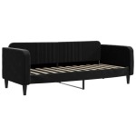 vidaXL Pat de zi cu extensie și sertare, negru, 80x200 cm, catifea