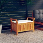 vidaXL Bancă depozitare grădină, cu pernă, 91 cm, lemn masiv de acacia vidaXL Bancă depozitare grădină, cu pernă, 91 cm, lemn masiv de acacia