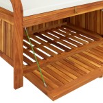 vidaXL Bancă depozitare grădină, cu pernă, 91 cm, lemn masiv de acacia vidaXL Bancă depozitare grădină, cu pernă, 91 cm, lemn masiv de acacia