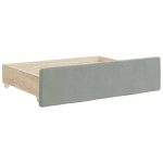vidaXL Pat de zi cu extensie și sertare, gri deschis 90x190 cm catifea