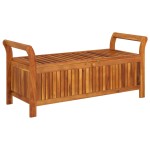 vidaXL Bancă de depozitare cu pernă, 126 cm, lemn masiv de acacia vidaXL Bancă de depozitare cu pernă, 126 cm, lemn masiv de acacia