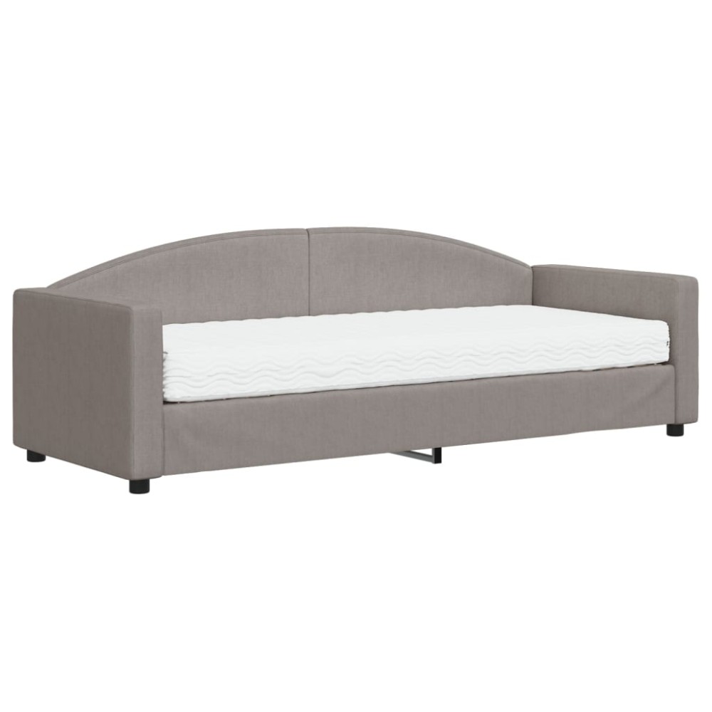 vidaXL Pat de zi cu saltea, gri taupe, 80x200 cm, textil