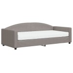 vidaXL Pat de zi cu saltea, gri taupe, 90x200 cm, textil