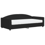 vidaXL Pat de zi cu saltea, negru, 100x200 cm, textil