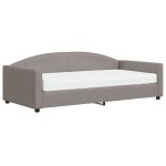 vidaXL Pat de zi cu saltea, gri taupe, 100x200 cm, textil