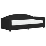 vidaXL Pat de zi cu saltea, negru, 90x190 cm, textil