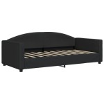 vidaXL Pat de zi cu saltea, negru, 90x190 cm, textil