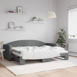 vidaXL Pat de zi cu extensie, gri închis, 80x200 cm, textil vidaXL Pat de zi cu extensie, gri închis, 80x200 cm, textil