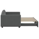 vidaXL Pat de zi cu extensie, gri închis, 80x200 cm, textil vidaXL Pat de zi cu extensie, gri închis, 80x200 cm, textil