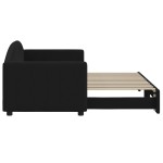 vidaXL Pat de zi cu extensie, negru, 80x200 cm, textil vidaXL Pat de zi cu extensie, negru, 80x200 cm, textil