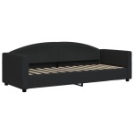 vidaXL Pat de zi cu extensie, negru, 80x200 cm, textil vidaXL Pat de zi cu extensie, negru, 80x200 cm, textil