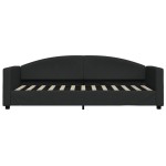 vidaXL Pat de zi cu extensie, negru, 80x200 cm, textil vidaXL Pat de zi cu extensie, negru, 80x200 cm, textil