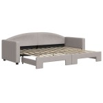 vidaXL Pat de zi cu extensie, gri taupe, 80x200 cm, textil vidaXL Pat de zi cu extensie, gri taupe, 80x200 cm, textil