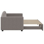vidaXL Pat de zi cu extensie, gri taupe, 80x200 cm, textil vidaXL Pat de zi cu extensie, gri taupe, 80x200 cm, textil