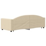 vidaXL Pat de zi cu extensie, crem, 80x200 cm, textil