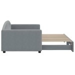 vidaXL Pat de zi cu extensie, gri deschis, 90x200 cm, textil vidaXL Pat de zi cu extensie, gri deschis, 90x200 cm, textil