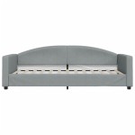 vidaXL Pat de zi cu extensie, gri deschis, 90x200 cm, textil vidaXL Pat de zi cu extensie, gri deschis, 90x200 cm, textil