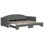vidaXL Pat de zi cu extensie, gri închis, 90x200 cm, textil vidaXL Pat de zi cu extensie, gri închis, 90x200 cm, textil