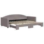 vidaXL Pat de zi cu extensie, gri taupe, 90x200 cm, textil vidaXL Pat de zi cu extensie, gri taupe, 90x200 cm, textil