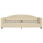 vidaXL Pat de zi cu extensie, crem, 90x200 cm, textil