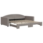 vidaXL Pat de zi cu extensie, gri taupe, 100x200 cm, textil