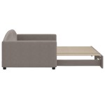 vidaXL Pat de zi cu extensie, gri taupe, 100x200 cm, textil