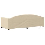 vidaXL Pat de zi cu extensie, crem, 100x200 cm, textil vidaXL Pat de zi cu extensie, crem, 100x200 cm, textil