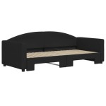 vidaXL Pat de zi cu extensie, negru, 90x190 cm, textil vidaXL Pat de zi cu extensie, negru, 90x190 cm, textil