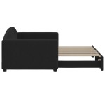 vidaXL Pat de zi cu extensie, negru, 90x190 cm, textil vidaXL Pat de zi cu extensie, negru, 90x190 cm, textil