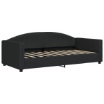 vidaXL Pat de zi cu extensie, negru, 90x190 cm, textil vidaXL Pat de zi cu extensie, negru, 90x190 cm, textil