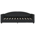 vidaXL Pat de zi cu extensie, negru, 90x190 cm, textil vidaXL Pat de zi cu extensie, negru, 90x190 cm, textil