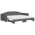 vidaXL Pat de zi cu extensie și saltele, gri închis, 90x200 cm, textil vidaXL Pat de zi cu extensie și saltele, gri închis, 90x200 cm, textil