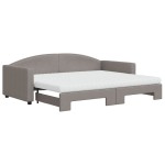 vidaXL Pat de zi cu extensie și saltele, gri taupe, 90x200 cm, textil