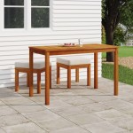 vidaXL Set sufragerie de grădină, 3 piese, cu perne, lemn masiv acacia vidaXL Set sufragerie de grădină, 3 piese, cu perne, lemn masiv acacia