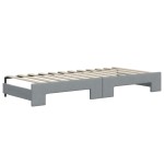 vidaXL Pat de zi cu extensie și saltele, gri deschis 100x200 cm textil