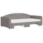 vidaXL Pat de zi cu extensie și saltele, gri taupe, 100x200 cm, textil