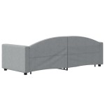 vidaXL Pat de zi cu extensie și sertare, gri deschis, 80x200 cm textil