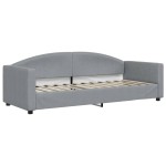 vidaXL Pat de zi cu extensie și sertare, gri deschis, 80x200 cm textil