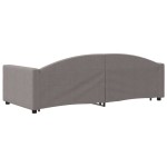 vidaXL Pat de zi cu extensie și sertare, gri taupe, 90x200 cm, textil