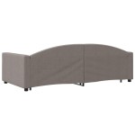 vidaXL Pat de zi cu extensie și sertare, gri taupe, 100x200 cm, textil