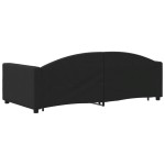 vidaXL Pat de zi cu extensie și sertare, negru, 90x190cm, textil vidaXL Pat de zi cu extensie și sertare, negru, 90x190cm, textil