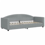 vidaXL Pat de zi cu extensie și sertare, gri deschis, 80x200 cm textil