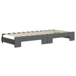 vidaXL Pat de zi cu extensie și sertare, gri închis, 80x200 cm textil