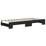 vidaXL Pat de zi cu extensie și sertare, negru, 80x200 cm, textil