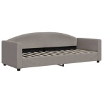 vidaXL Pat de zi cu extensie și sertare, gri taupe, 80x200 cm, textil