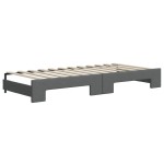 vidaXL Pat de zi cu extensie și sertare, gri închis, 90x200 cm textil vidaXL Pat de zi cu extensie și sertare, gri închis, 90x200 cm textil