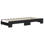 vidaXL Pat de zi cu extensie și sertare, negru, 90x200 cm, textil vidaXL Pat de zi cu extensie și sertare, negru, 90x200 cm, textil