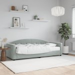 vidaXL Pat de zi cu saltea, gri deschis, 80x200 cm, catifea vidaXL Pat de zi cu saltea, gri deschis, 80x200 cm, catifea