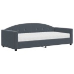 vidaXL Pat de zi cu saltea, gri închis, 90x200 cm, catifea